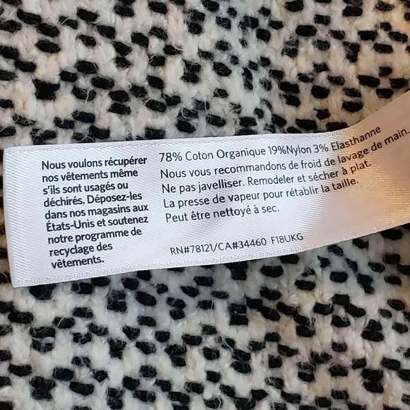 Eileen Fisher Cardigan Jacket Coatigan Size Medium Tweed Longline Black Cotton - Picture 8 of 10